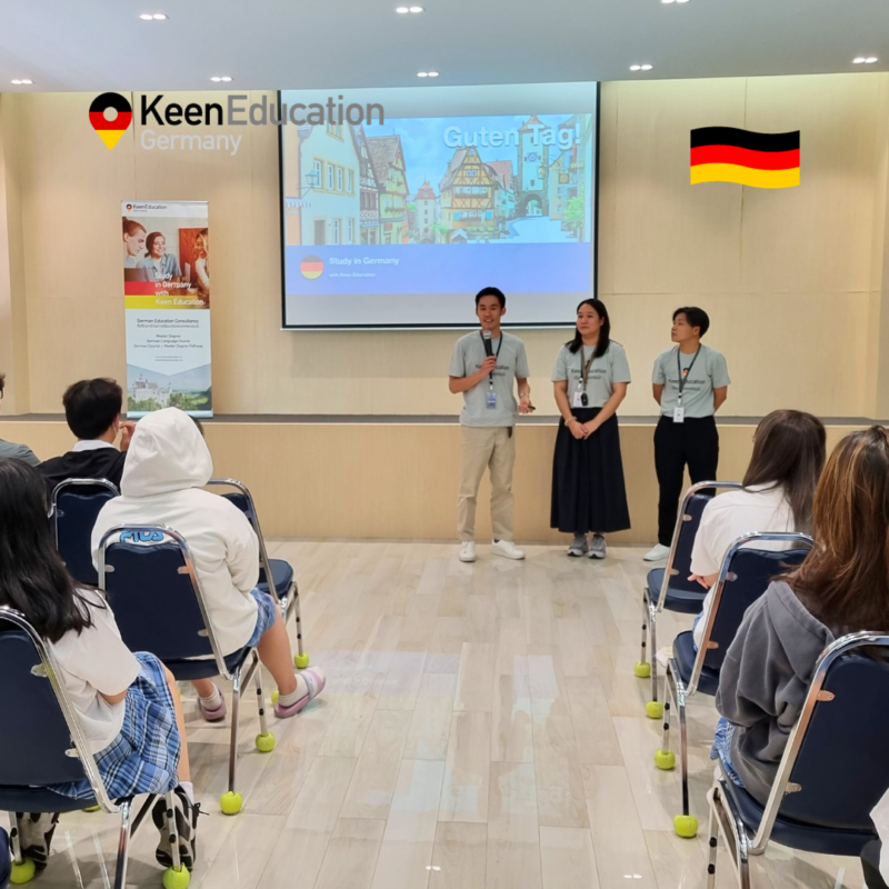 Student Germany Study Bachelor Germany Study Master Germany Learn German German Education Study in Germany Keen education โรงเรียนนานาชาติแอ๊ดเวนต์รามคำแหง (RAIS) Ramkhamhaeng Advent International School ภาพบรรยากาศคีนเข้าไปร่วม Talk แนะแนวการเรียนต่อเยอรมนีให้กับน้องๆ แนะแนวการเรียนต่อที่ประเทศเยอรมนี เรียนต่อนอก เรียนต่อต่างประเทศ เรียนต่อเยอรมนี เรียนต่อเยอรมัน คีน เอ็ดดูเคชั่น รีวิวนักเรียนคีน เด็กอินเตอร์ นานาชาติ วุฒิ AP เรียนเยอรมัน